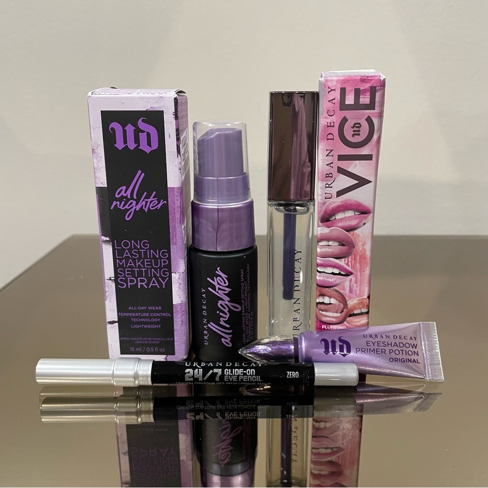 URBAN DECAY 4pc Minis Vice Clear Gloss All Nighter Setting Spray 24 Glide Liner